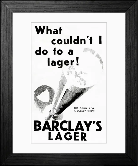 Framed Print : Barclay's Lager advert Framed Print : Barclay's Lager advert