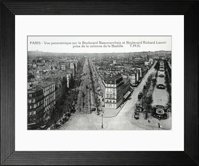Framed Print : Boulevard Beaumarchais and Boulevard Richard Lenoir Framed Print : Boulevard Beaumarchais and Boulevard Richard Lenoir