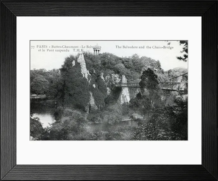 Framed Print : The Belvedere and Chain Bridge, Parc de Belleville, Paris Framed Print : The Belvedere and Chain Bridge, Parc de Belleville, Paris