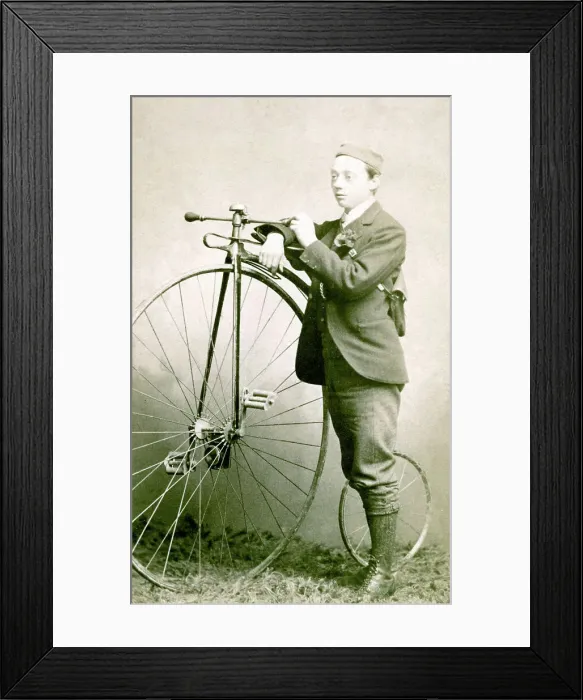 Framed Print : Man and his Penny Farthing Framed Print : Man and his Penny Farthing