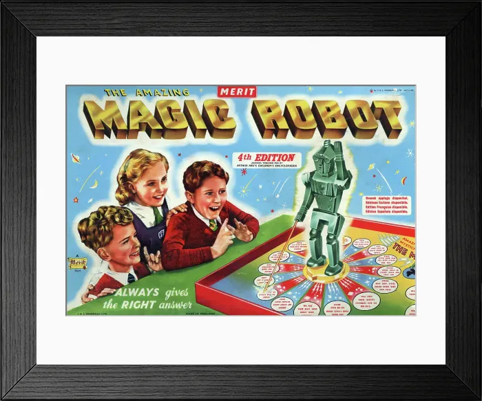 Framed Print : The Amazing Magi Robot Quiz Game by Merit 1950s Framed Print : The Amazing Magi Robot Quiz Game by Merit 1950s