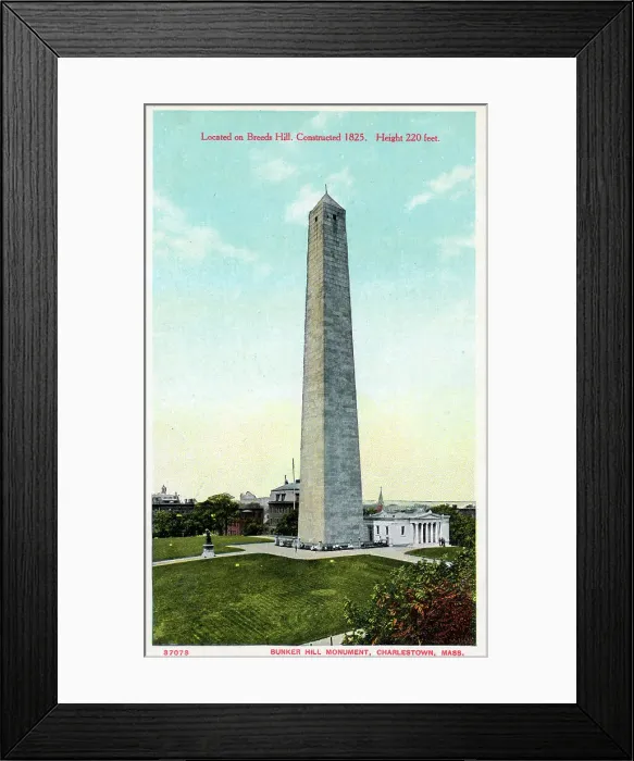 Framed Print : Charlestown, Boston, Massachusetts - Bunker Hill Monument Framed Print : Charlestown, Boston, Massachusetts - Bunker Hill Monument