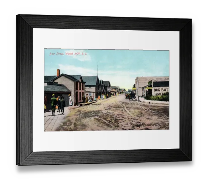 Framed Print : Bay Street, Watch Hill, Rhode Island, USA - Bowling Alley Framed Print : Bay Street, Watch Hill, Rhode Island, USA - Bowling Alley
