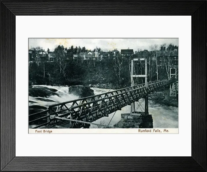 Framed Print : Foot Bridge, Rumford Falls, Maine, USA Framed Print : Foot Bridge, Rumford Falls, Maine, USA