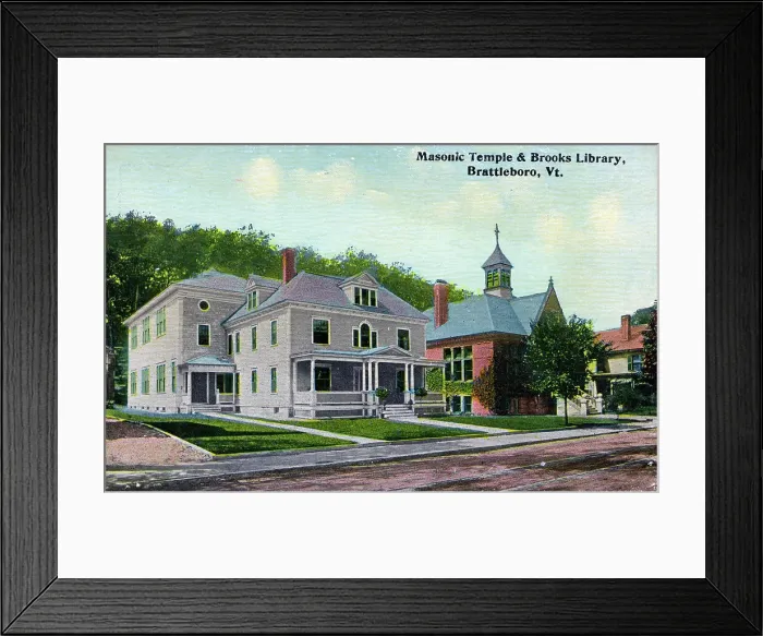 Framed Print : Masonic Temple and Brooks Library, Brattleboro, Vermont, USA Framed Print : Masonic Temple and Brooks Library, Brattleboro, Vermont, USA