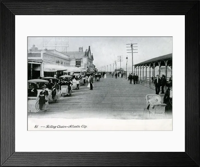 Framed Print : Rolling Chairs on the Boardwalk, Atlantic City, New Jersey Framed Print : Rolling Chairs on the Boardwalk, Atlantic City, New Jersey
