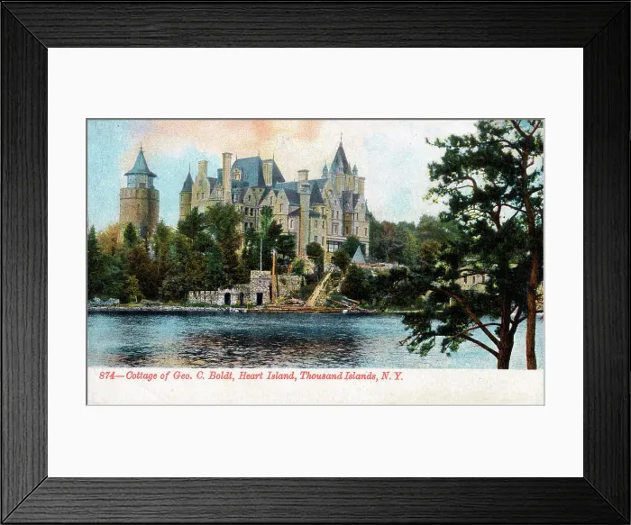 Framed Print : Home of Geo. C. Boldt, Heart Island, Thousand Islands, NY Framed Print : Home of Geo. C. Boldt, Heart Island, Thousand Islands, NY