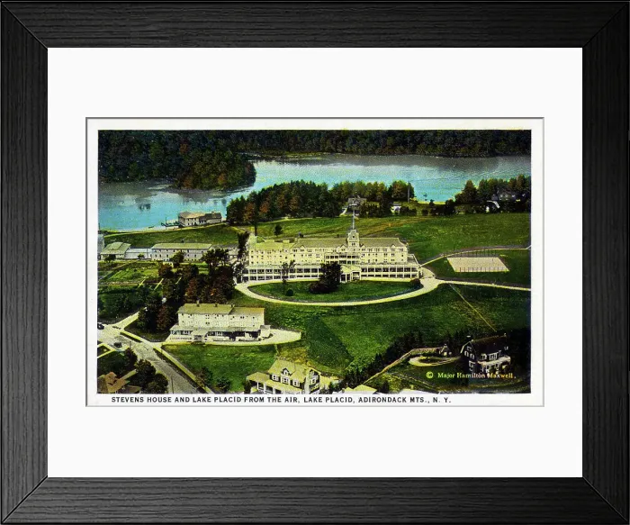 Framed Print : Stevens House and Lake Placid, Adirondack Mountains, NY, USA Framed Print : Stevens House and Lake Placid, Adirondack Mountains, NY, USA