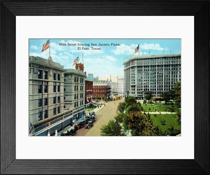 Framed Print : Mills Street fronting San Jacinto Plaza, El Paso, Texas, USA Framed Print : Mills Street fronting San Jacinto Plaza, El Paso, Texas, USA
