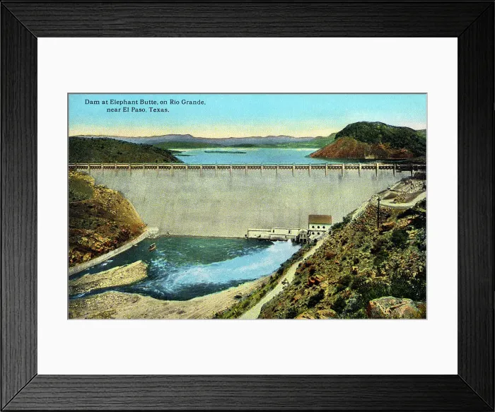 Framed Print : Dam at Elephant Butte on Rio Grande near El Paso, Texas, USA Framed Print : Dam at Elephant Butte on Rio Grande near El Paso, Texas, USA