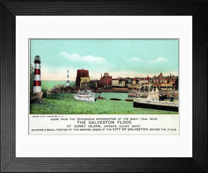 Framed Print : Scene of The City of Galveston at Coney Island Framed Print : Scene of The City of Galveston at Coney Island