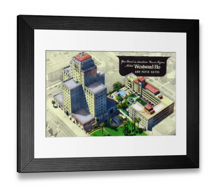 Framed Print : Phoenix, Arizona, USA - Hotel Westward Ho and Patio Suites Framed Print : Phoenix, Arizona, USA - Hotel Westward Ho and Patio Suites