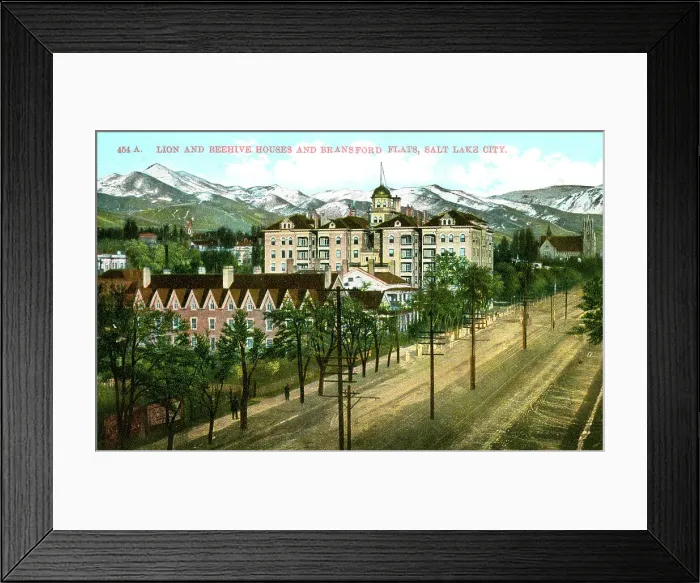 Framed Print : Lion and Beehive Houses and Bransford Flats, Salt Lake City Framed Print : Lion and Beehive Houses and Bransford Flats, Salt Lake City