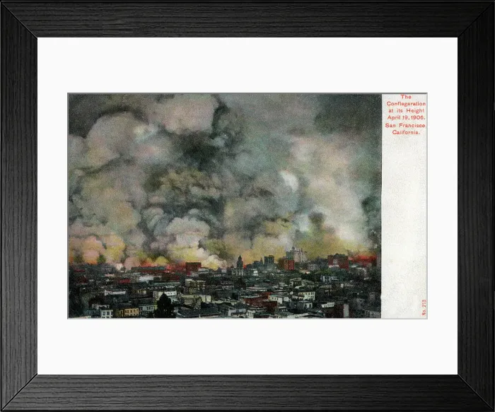 Framed Print : Panorama - San Francisco burns after the Earthquake Framed Print : Panorama - San Francisco burns after the Earthquake