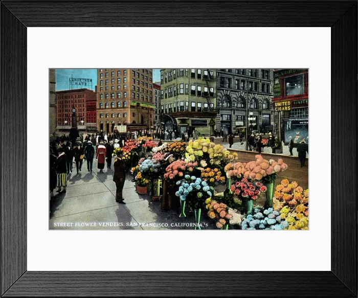 Framed Print : Street Flower Vendors, San Francisco, California, USA Framed Print : Street Flower Vendors, San Francisco, California, USA