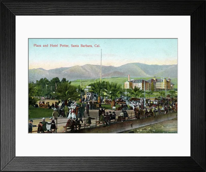Framed Print : Plaza and Hotel Potter, Santa Barbara, California Framed Print : Plaza and Hotel Potter, Santa Barbara, California