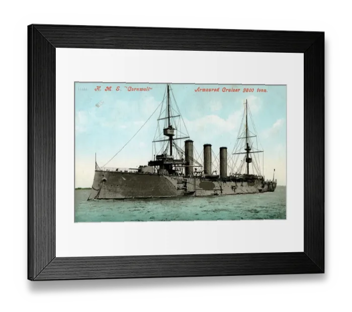 Framed Print : HMS Cornwall Framed Print : HMS Cornwall