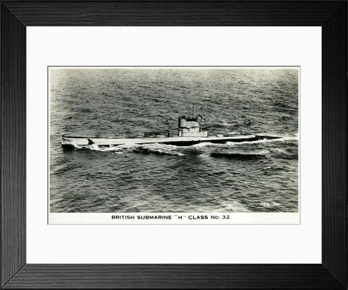 Framed Print : British Royal Navy HMS Submarine - H Class No.32 (H32) Framed Print : British Royal Navy HMS Submarine - H Class No.32 (H32)