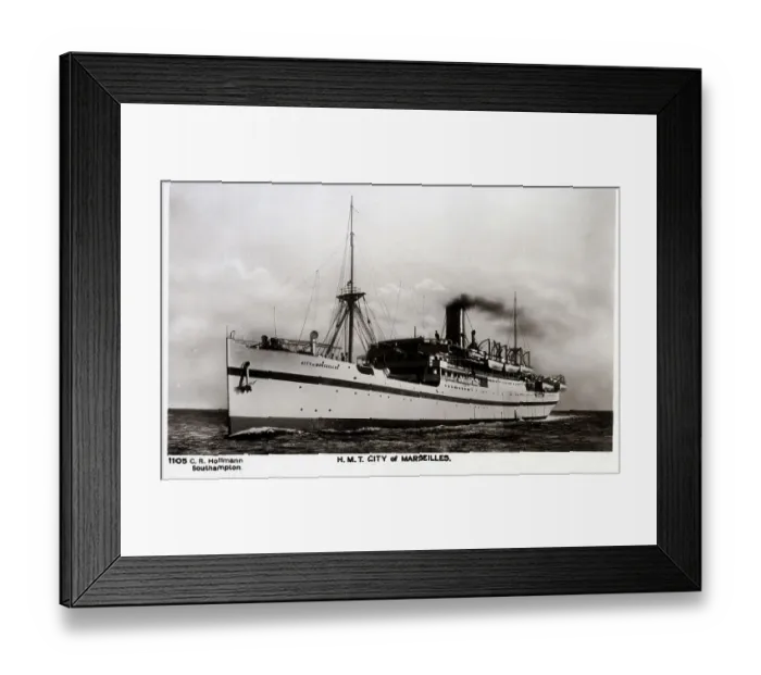 Framed Print : HMT (HM Transport Troopship) City of Marseilles Framed Print : HMT (HM Transport Troopship) City of Marseilles
