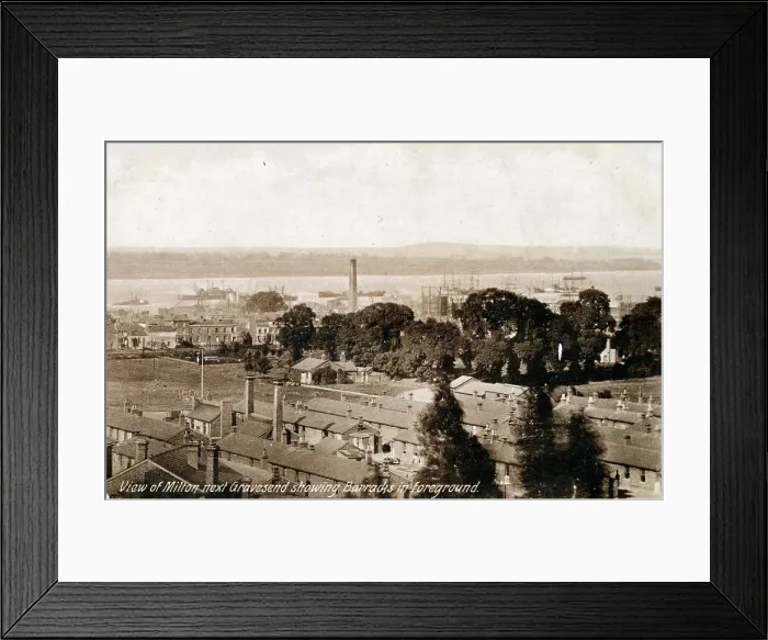 Framed Print : Milton Barracks near Gravesend, Kent - toward River Thames Framed Print : Milton Barracks near Gravesend, Kent - toward River Thames