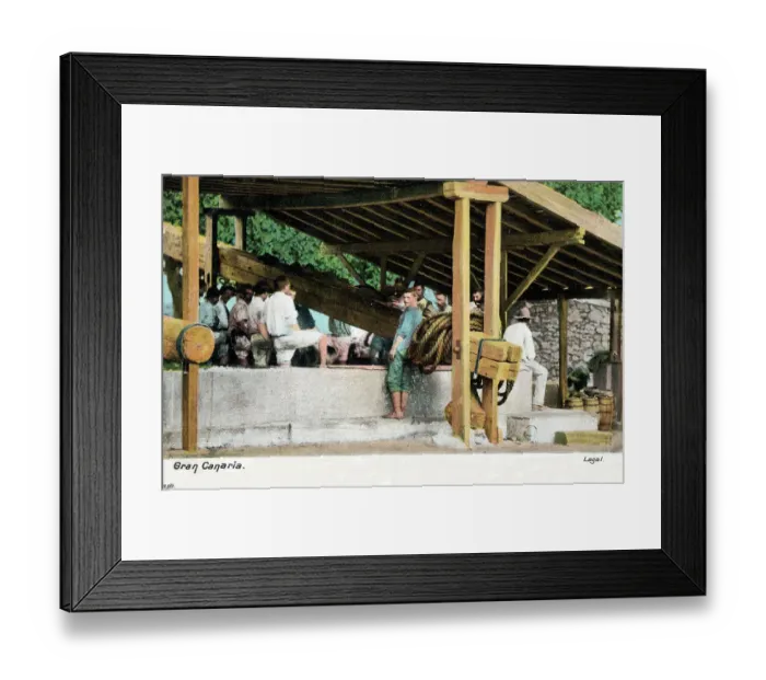 Framed Print : Gran Canaria, Canary Islands, Spain - Wooden wine press