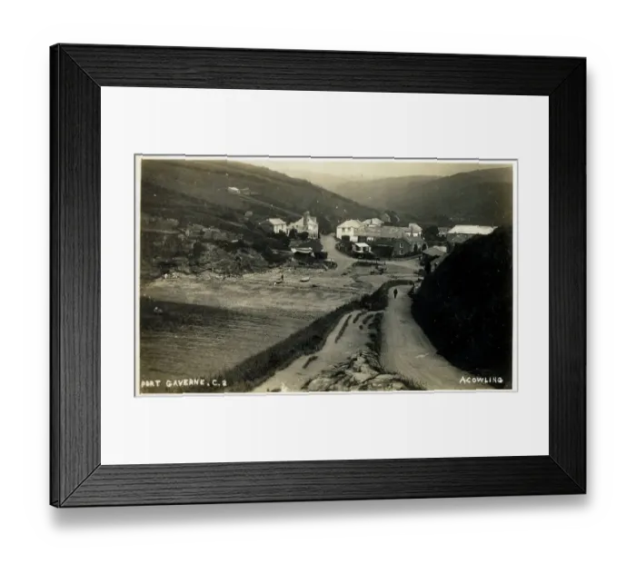 Framed Print : Port Gaverne - Panorama and Approach Road - Cornwall Framed Print : Port Gaverne - Panorama and Approach Road - Cornwall