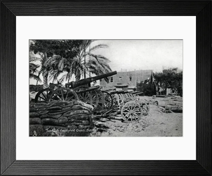 Framed Print : Iraq - Captured Turkish (Ottoman) guns at Basra Framed Print : Iraq - Captured Turkish (Ottoman) guns at Basra