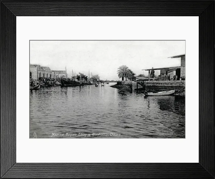 Framed Print : Iraq - Marine Repair Shop and Customs, Basra Framed Print : Iraq - Marine Repair Shop and Customs, Basra