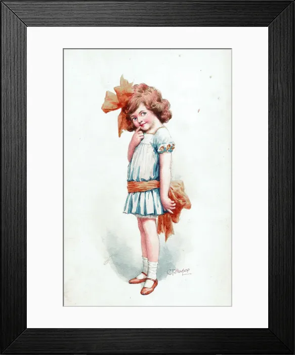 Framed Print : Girl with orange sash Framed Print : Girl with orange sash