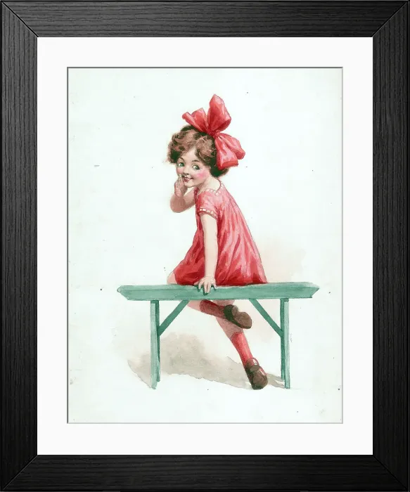 Framed Print : Girl in bench Framed Print : Girl in bench