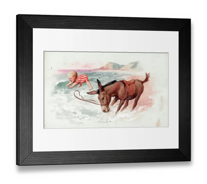 Framed Print : Baby thrown by donkey Framed Print : Baby thrown by donkey