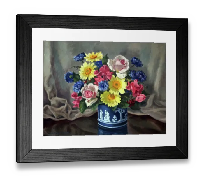 Framed Print : Roses and Cornflowers Framed Print : Roses and Cornflowers
