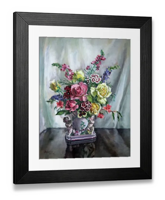 Framed Print : Roses and Sweet William Framed Print : Roses and Sweet William