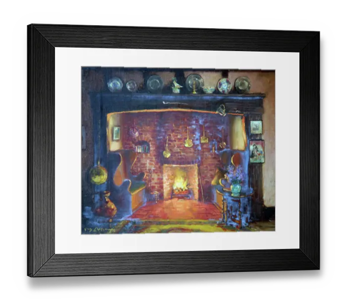 Framed Print : Cottage fireside Framed Print : Cottage fireside