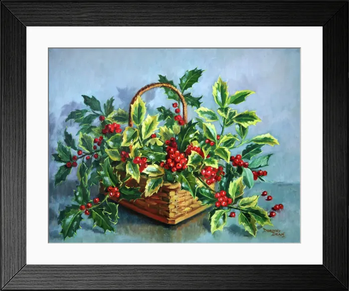 Framed Print : Holly Basket Framed Print : Holly Basket