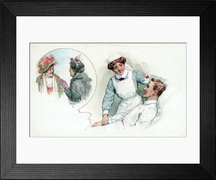 Framed Print : Nurse and patient WWI Framed Print : Nurse and patient WWI