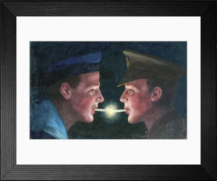 Framed Print : Soldier and sailor sharing cigarette WWI Framed Print : Soldier and sailor sharing cigarette WWI