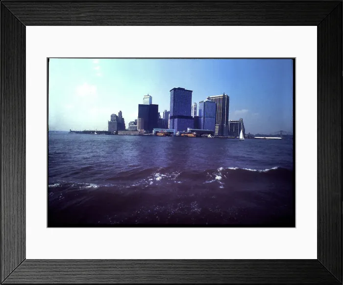 Framed Print : View of Manhattan from ferry 1970s, USA Framed Print : View of Manhattan from ferry 1970s, USA