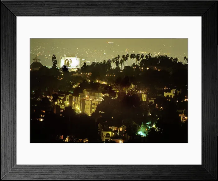 Framed Print : Night view over Los Angeles cityscape, USA Framed Print : Night view over Los Angeles cityscape, USA