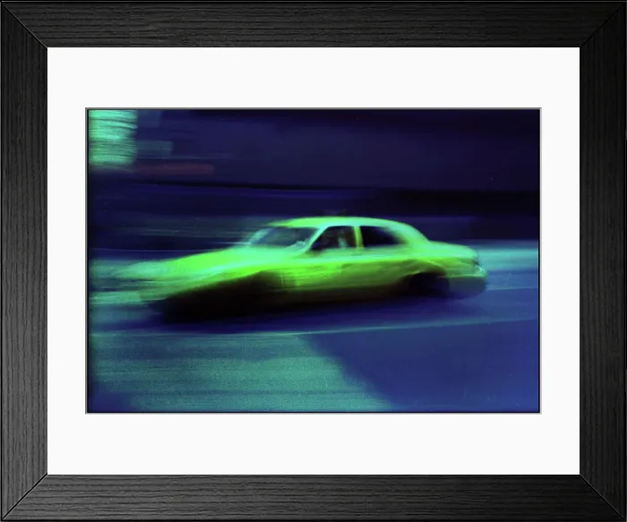 Framed Print : New York yellow cab moving, USA Framed Print : New York yellow cab moving, USA