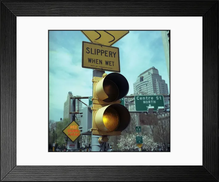 Framed Print : Traffic signals, New York, USA Framed Print : Traffic signals, New York, USA