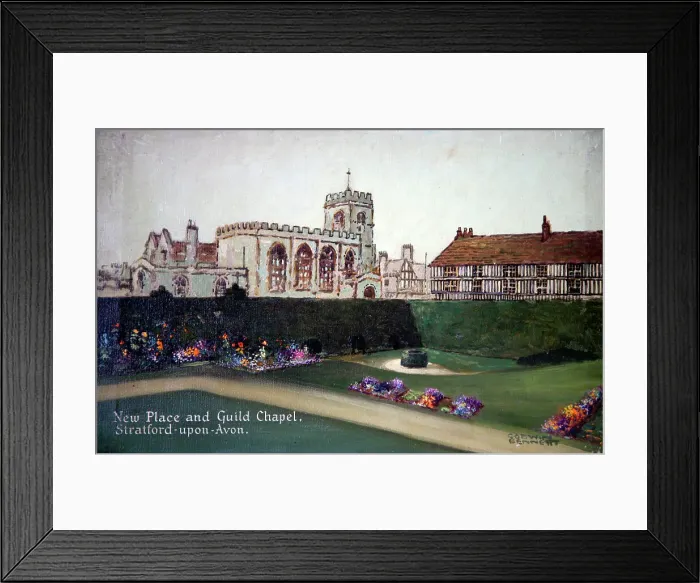 Framed Print : New Place garden and the Guild Chapel, Stratford Framed Print : New Place garden and the Guild Chapel, Stratford