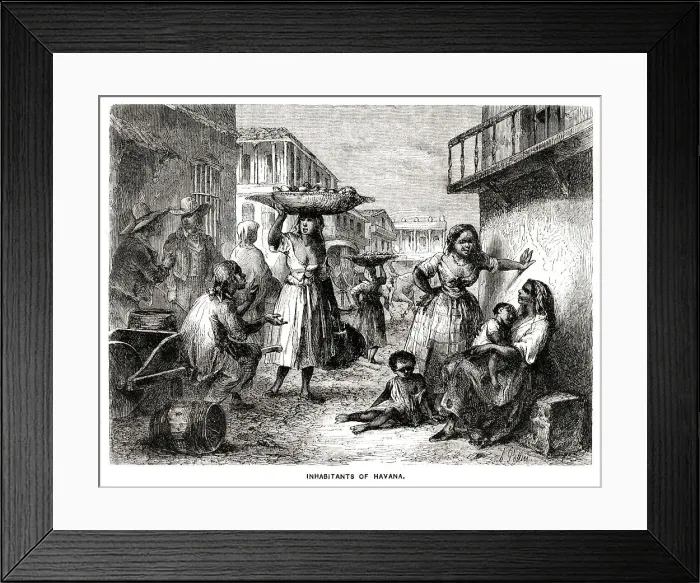 Framed Print : Inhabitants of Havana. Date: circa 1850 Framed Print : Inhabitants of Havana. Date: circa 1850