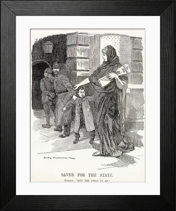 Framed Print : Humanity : Give the child to me (the British government introduced The Children's Bill') Date: 1908 Framed Print : Humanity : Give the child to me (the British government introduced The Children's Bill') Date: 1908