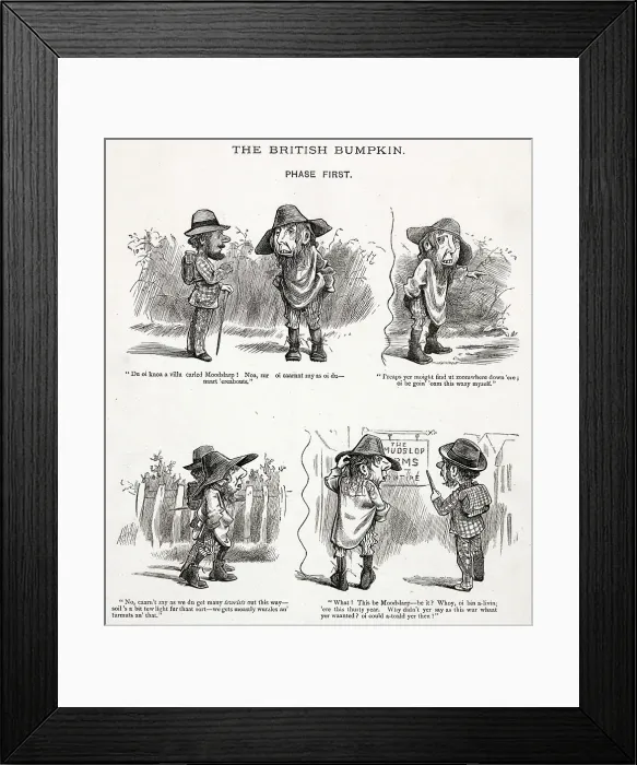 Framed Print : Caricatures of the` British Bumpkin Date: 1878 Framed Print : Caricatures of the` British Bumpkin Date: 1878