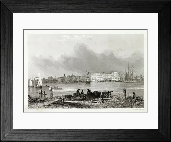 Framed Print : View across the Thames to Blackwall Framed Print : View across the Thames to Blackwall