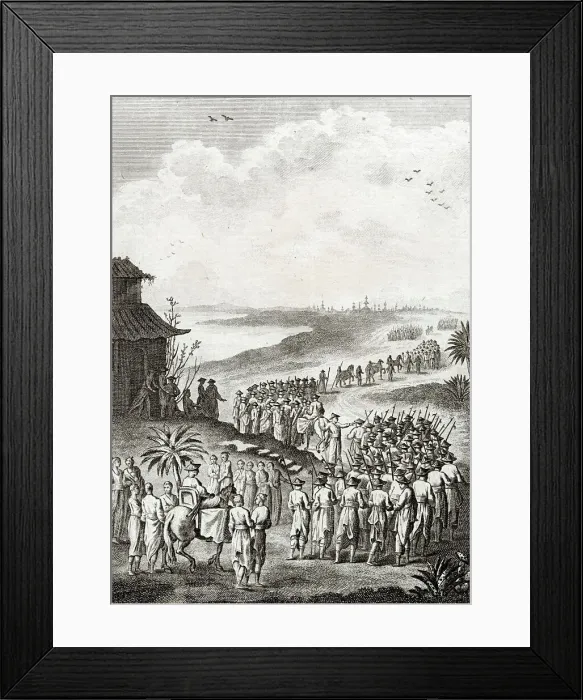 Framed Print : The Japanese military on a march Date: circa 1770 Framed Print : The Japanese military on a march Date: circa 1770