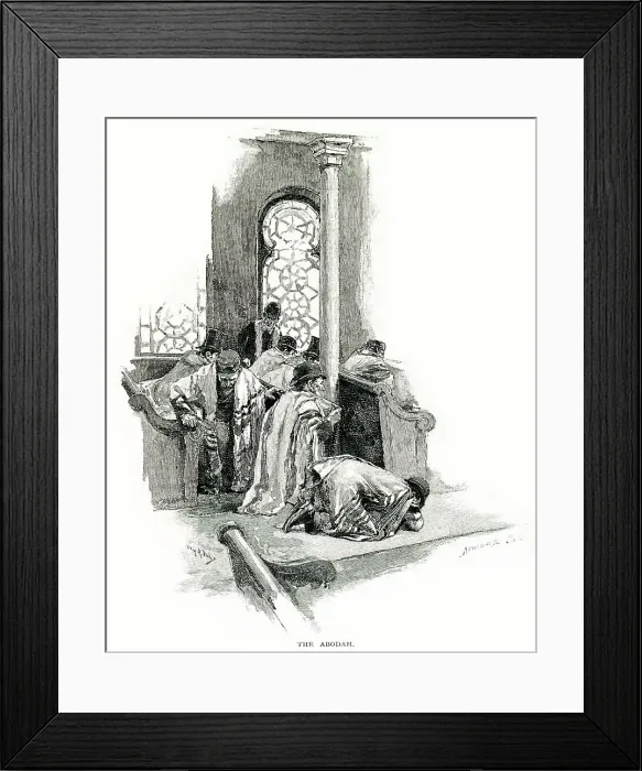 Framed Print : The Jews in New York THE ABODAH Confession of sins Date: 1892 Framed Print : The Jews in New York THE ABODAH Confession of sins Date: 1892