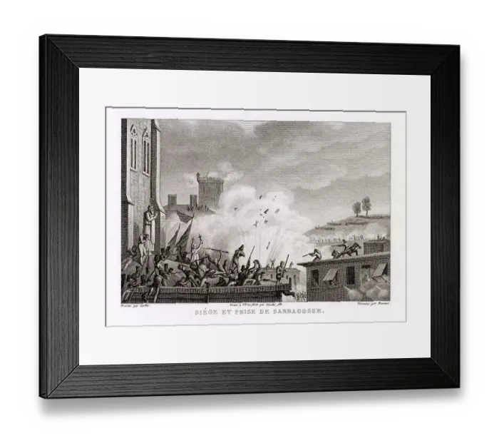Framed Print : At the battle of SARAGOSSA, the French under Lannes defeat the Spanish under Palafox Date: 20 February 1809 Framed Print : At the battle of SARAGOSSA, the French under Lannes defeat the Spanish under Palafox Date: 20 February 1809