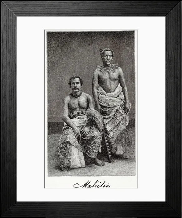 Framed Print : King Malietoa and an orator. Date: 1889 Framed Print : King Malietoa and an orator. Date: 1889